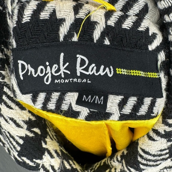 Vintage Designer Peacoat Houndstooth 3/4 Length Wool Designer Project Raw Medium - Picture 8 of 12